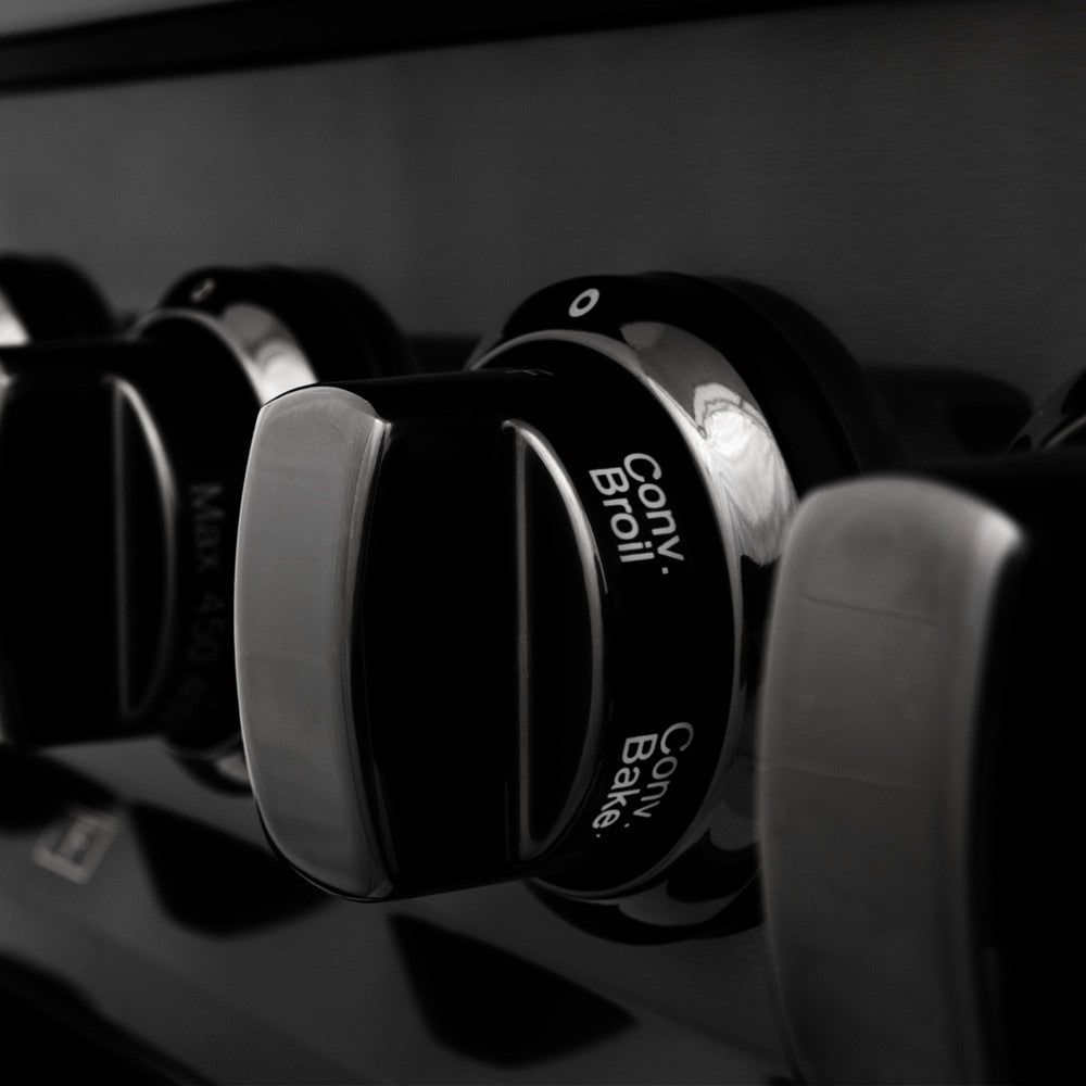 ZLINE 48 in. 6.0 cu. ft. Legacy Dual Fuel Range with Gas Cooktop and 2 Electric Ovens in Black Stainless Steel with Brass Burners (RAB-BR-48)