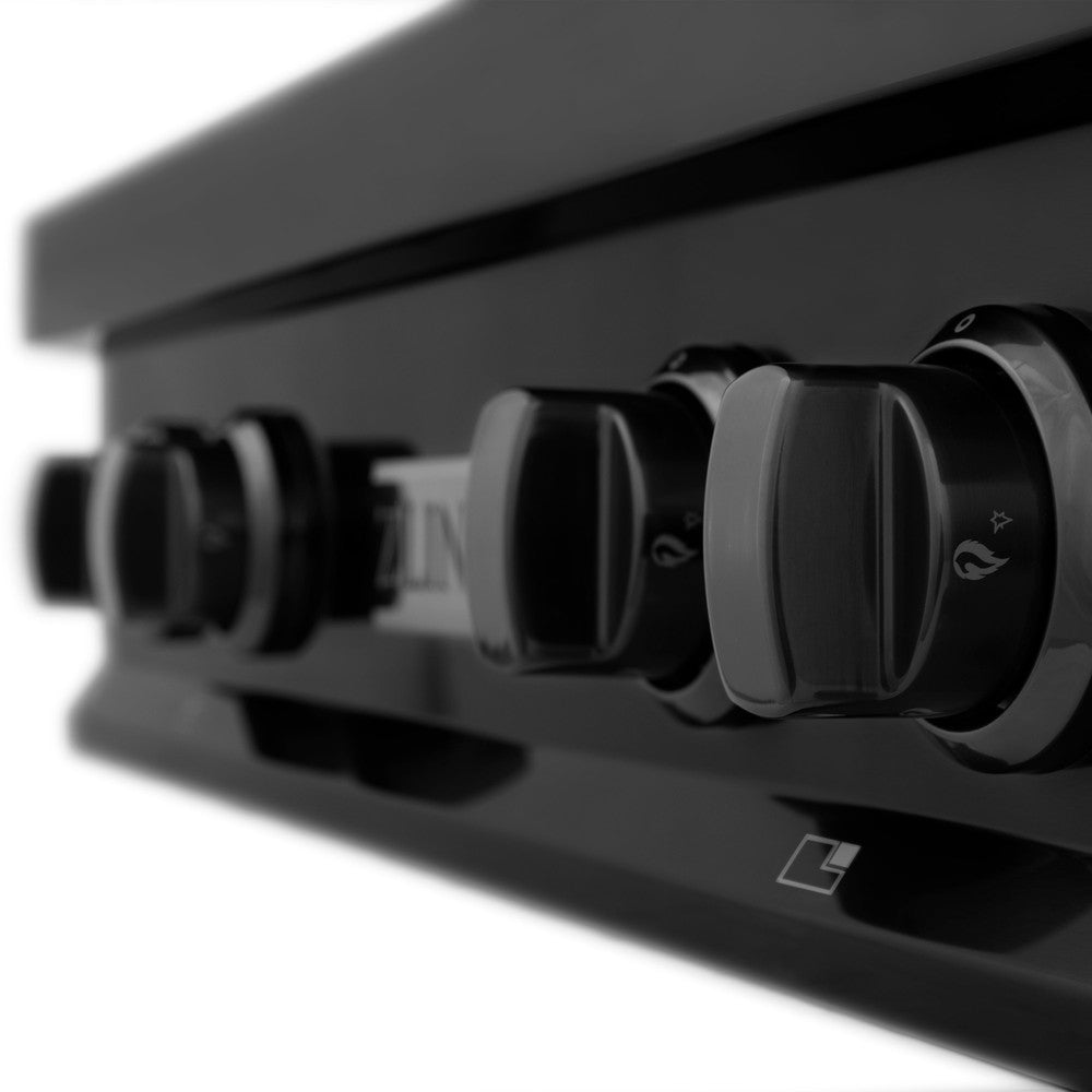 ZLINE 30 in. Legacy Gas Rangetop with 4 Brass Burners and Porcelain Cooktop in Black Stainless Steel (RTB-BR-30)