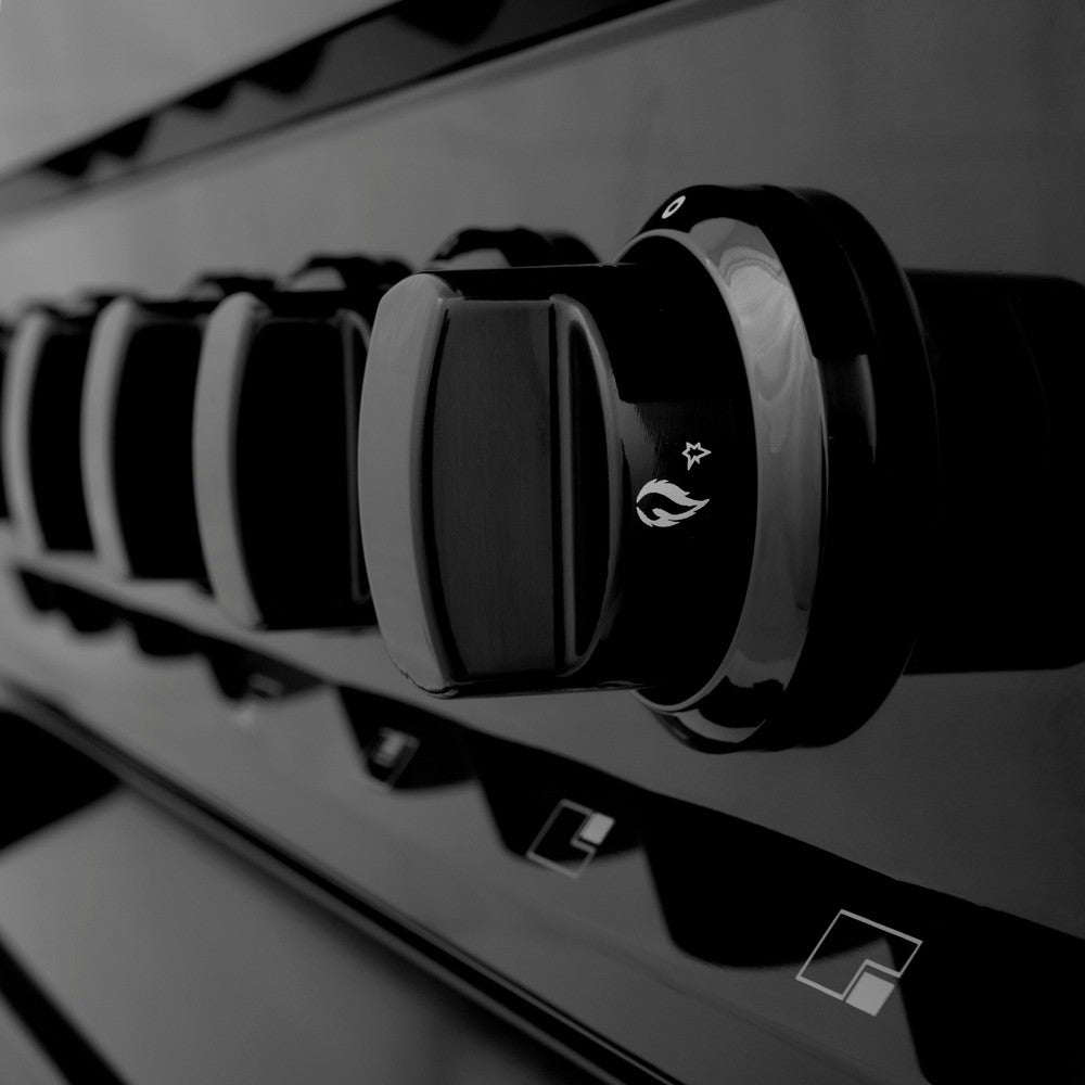 ZLINE 48 in. 6.0 cu. ft. Legacy Dual Fuel Range with Gas Cooktop and 2 Electric Ovens in Black Stainless Steel with Brass Burners (RAB-BR-48)