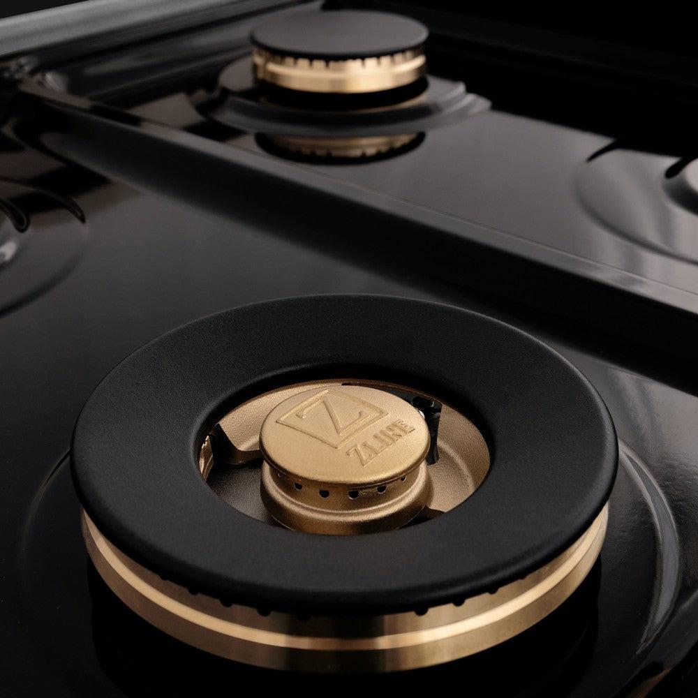 ZLINE Autograph Edition 60 in. 7.4 cu. ft. Legacy Dual Fuel Range with 9 Burner Gas Cooktop and 2 Electric Convection Ovens in DuraSnow® Stainless Steel with White Matte Doors and Matte Black Accents (RASZ-WM-60-MB)