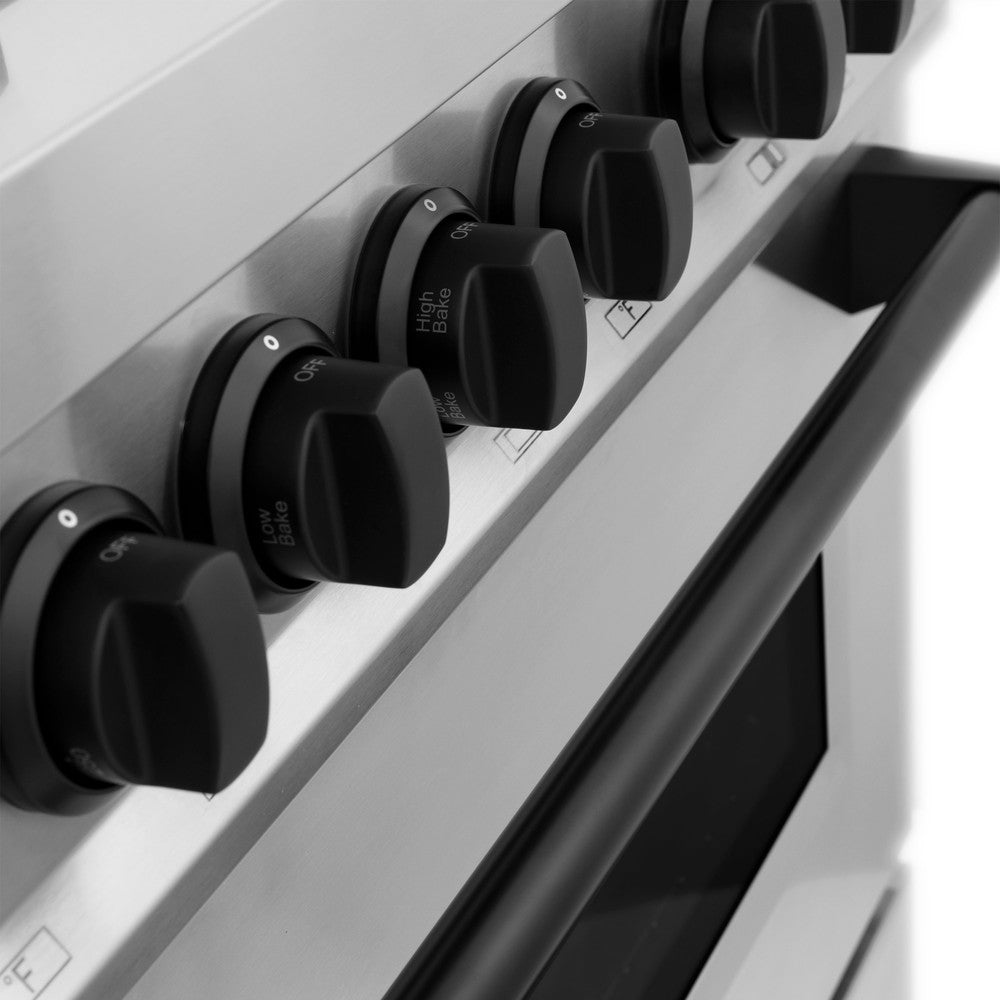 ZLINE 48 in. Autograph Edition Kitchen Package with Stainless Steel Dual Fuel Range, Range Hood, Dishwasher and Refrigeration Including External Water Dispenser with Matte Black Accents (4AKPR-RARHDWM48-MB)