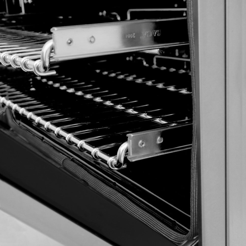 ZLINE Autograph Edition 48 in. 6.0 cu. ft. Legacy Dual Fuel Range with 7 Burner Gas Cooktop and 2 Electric Ovens in Stainless Steel and Matte Black Accents (RAZ-48-MB)