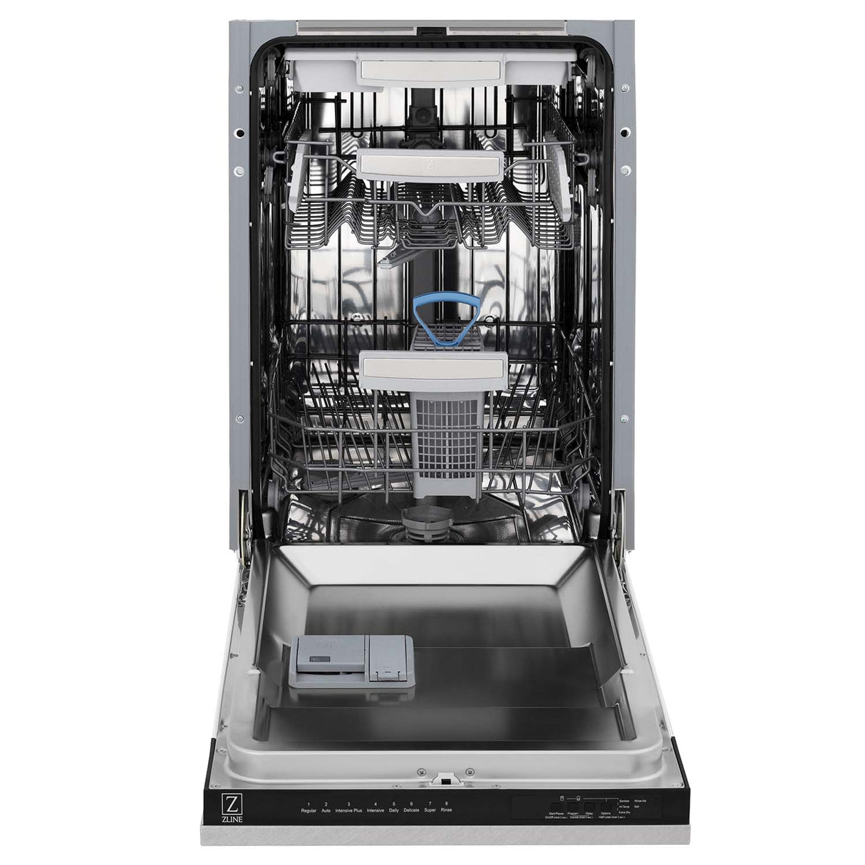 ZLINE 18 in. Tallac Series 3rd Rack Top Control Dishwasher with a Stainless Steel Tub with Fingerprint Resistant Stainless Steel Panel, 51dBa (DWV-SN-18)
