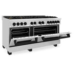 ZLINE Autograph Edition 60 in. 7.4 cu. ft. Dual Fuel Range with Gas Stove and Electric Oven in Stainless Steel with Matte Black Accents (RAZ-60-MB)