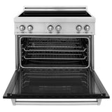 ZLINE 36 in. 4.6 cu. ft. Induction Range with a 4 Element Stove and Electric Oven with Black Matte Door (RAIND-BLM-36)