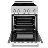 ZLINE 24 In. 2.8 cu. ft. Induction Range with a 3 Element Stove and Electric Oven in Stainless Steel with White Matte Door (RAIND-WM-24)