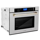 ZLINE Autograph Edition 30 in. Electric Single Wall Oven with Self Clean and True Convection in Fingerprint Resistant Stainless Steel and Polished Gold Accents (AWSSZ-30-G)