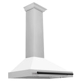 ZLINE 36 in. Autograph Edition in Fingerprint Resistant Stainless Steel Range Hood with White Matte Shell with Matte Black Handle