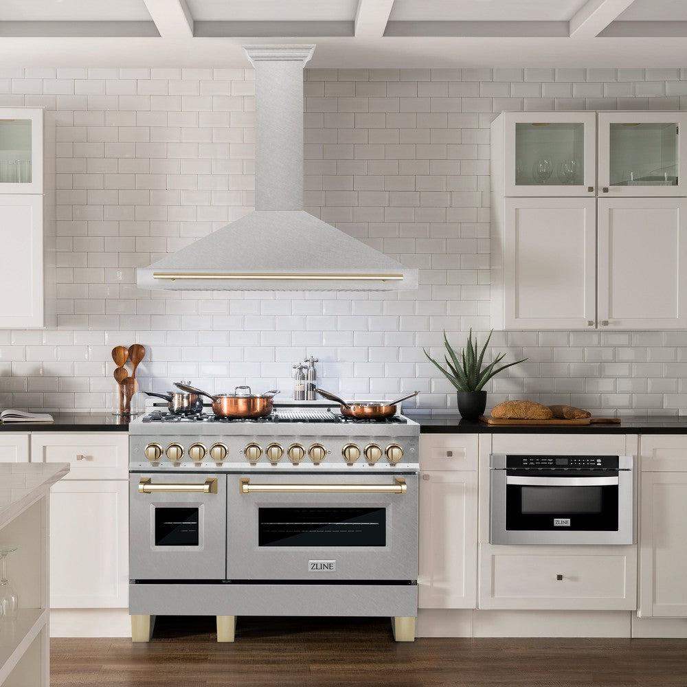 ZLINE Autograph Edition 48 in. Fingerprint Resistant Stainless Steel Range Hood with Accents (KB4SNZ-48)