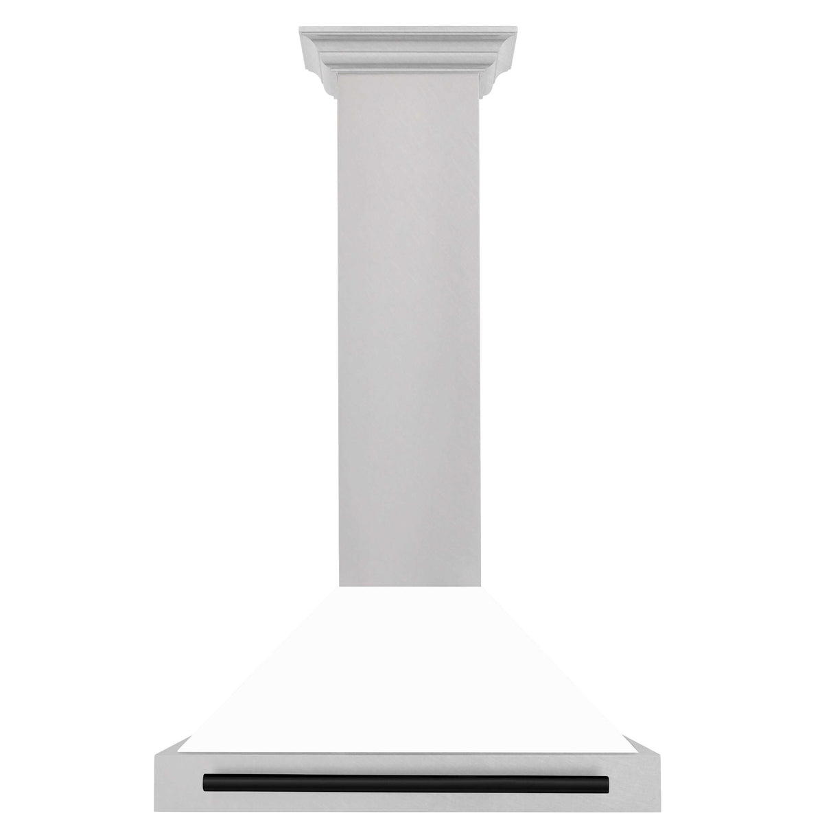 ZLINE Autograph Edition 30 in. Fingerprint Resistant Stainless Steel Range Hood with White Matte Shell and Accented Handle (KB4SNZ-WM30)