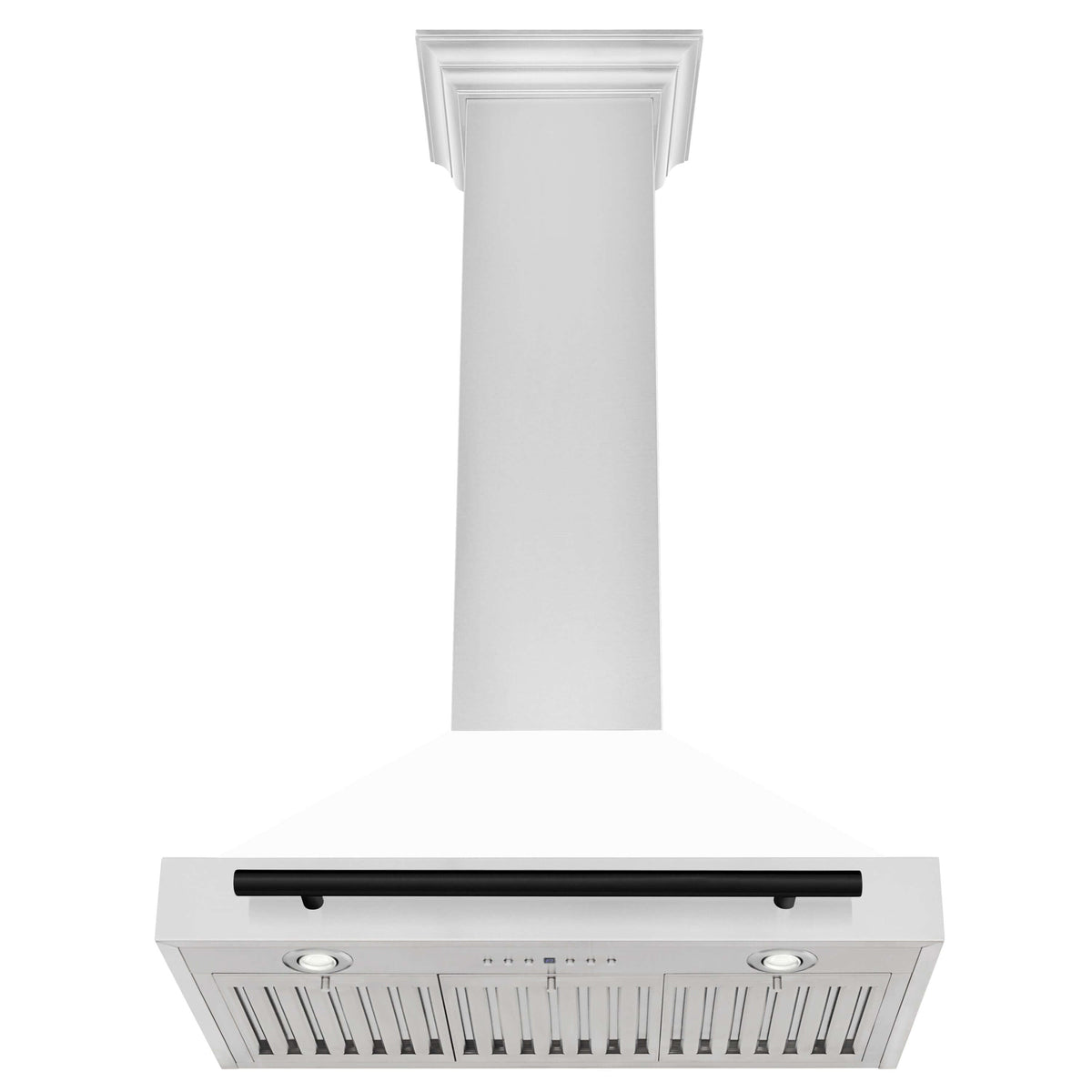 ZLINE Autograph Edition 30 in. Stainless Steel Range Hood with White Matte Shell and Accents (KB4STZ-WM30)