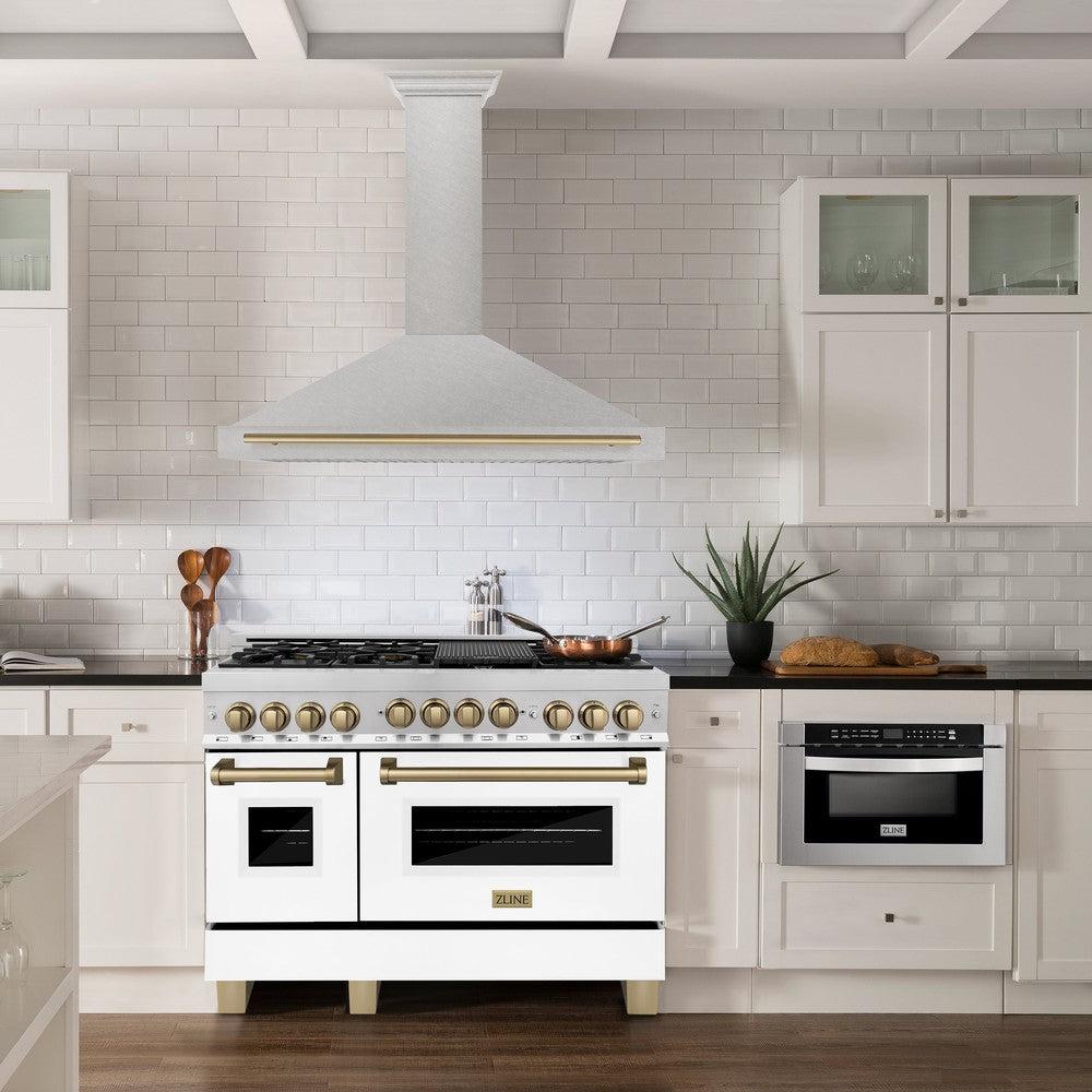 ZLINE Autograph Edition 48 in. Fingerprint Resistant Stainless Steel Range Hood with Accents (KB4SNZ-48)