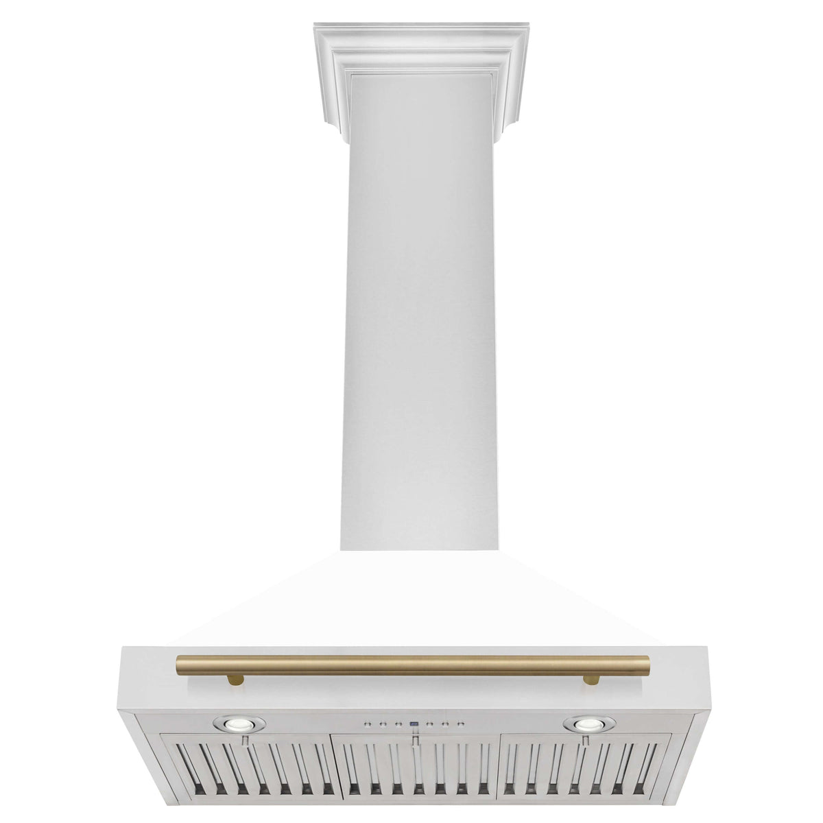 ZLINE Autograph Edition 30 in. Stainless Steel Range Hood with White Matte Shell and Accents (KB4STZ-WM30)