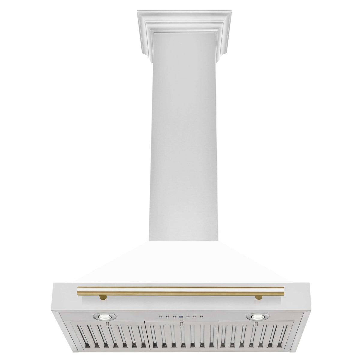ZLINE Autograph Edition 30 in. Stainless Steel Range Hood with White Matte Shell and Accents (KB4STZ-WM30)