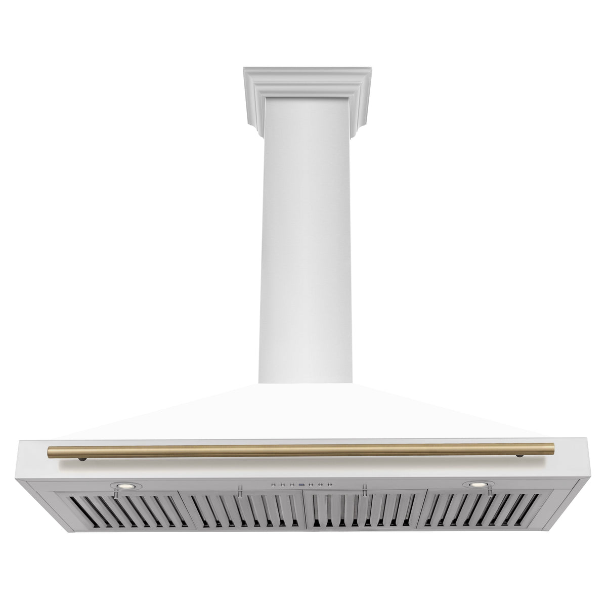 ZLINE Autograph Edition 48 in. Stainless Steel Range Hood with White Matte Shell and Accents (KB4STZ-WM48)