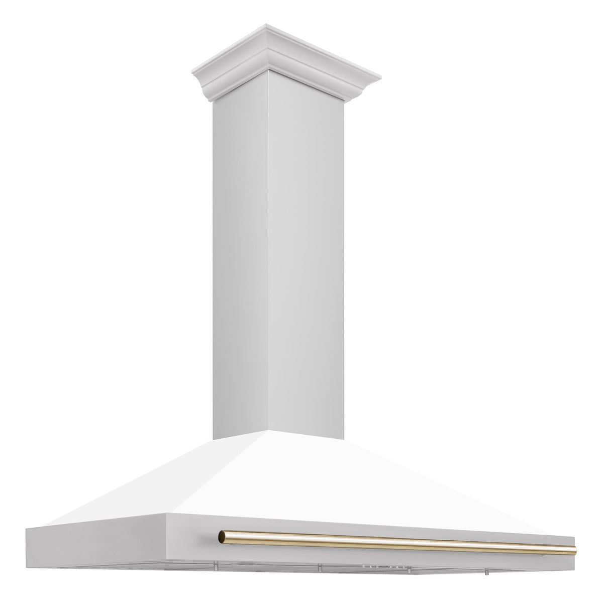 ZLINE Autograph Edition 48 in. Stainless Steel Range Hood with White Matte Shell and Accents (KB4STZ-WM48)-Range Hoods-KB4STZ-WM48-G ZLINE Kitchen and Bath