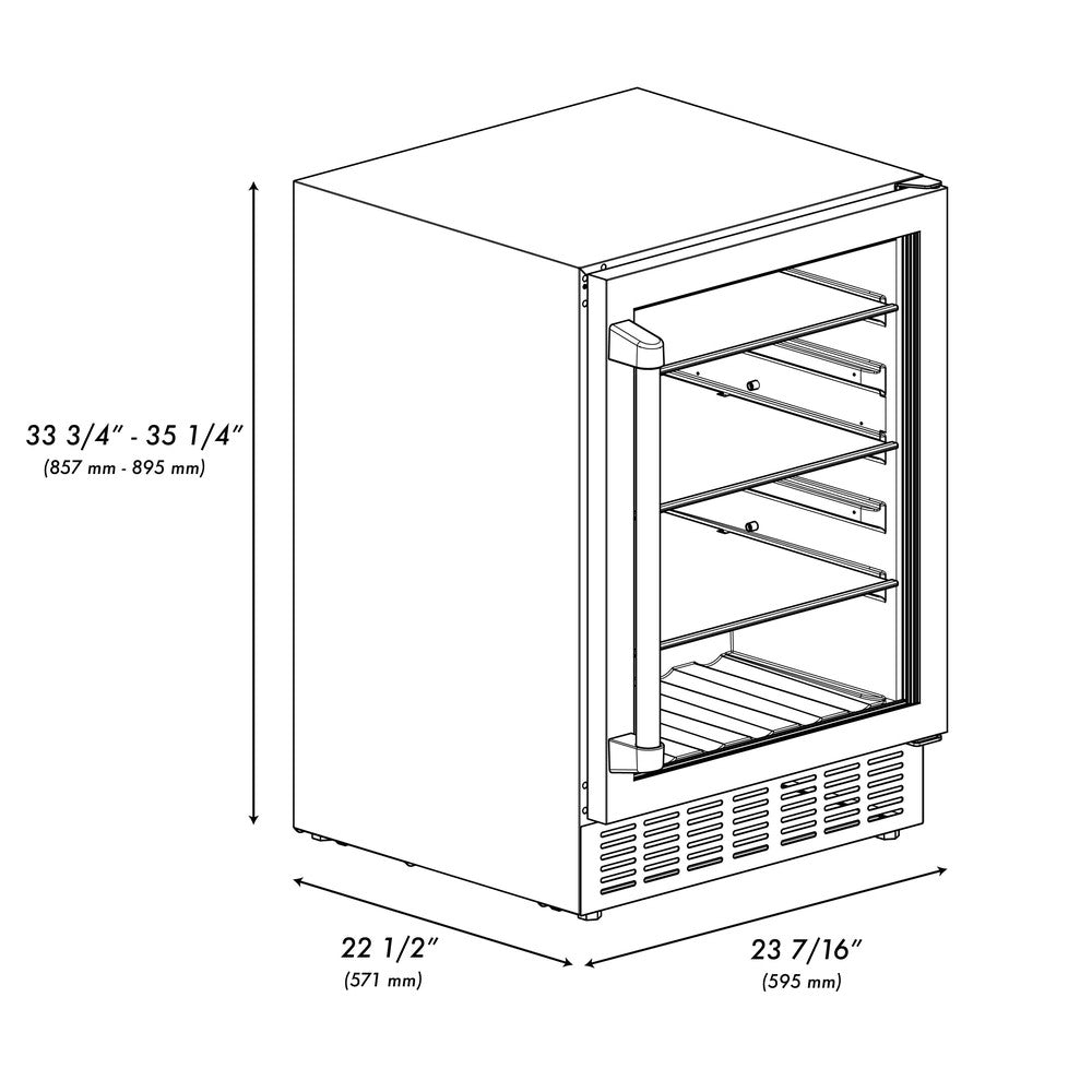 ZLINE 30 in. 16.1 cu. ft. Built-In Bottom Freezer Refrigerator with Water Dispenser and Ice Maker in White Matte (RBIV-WM-30)
