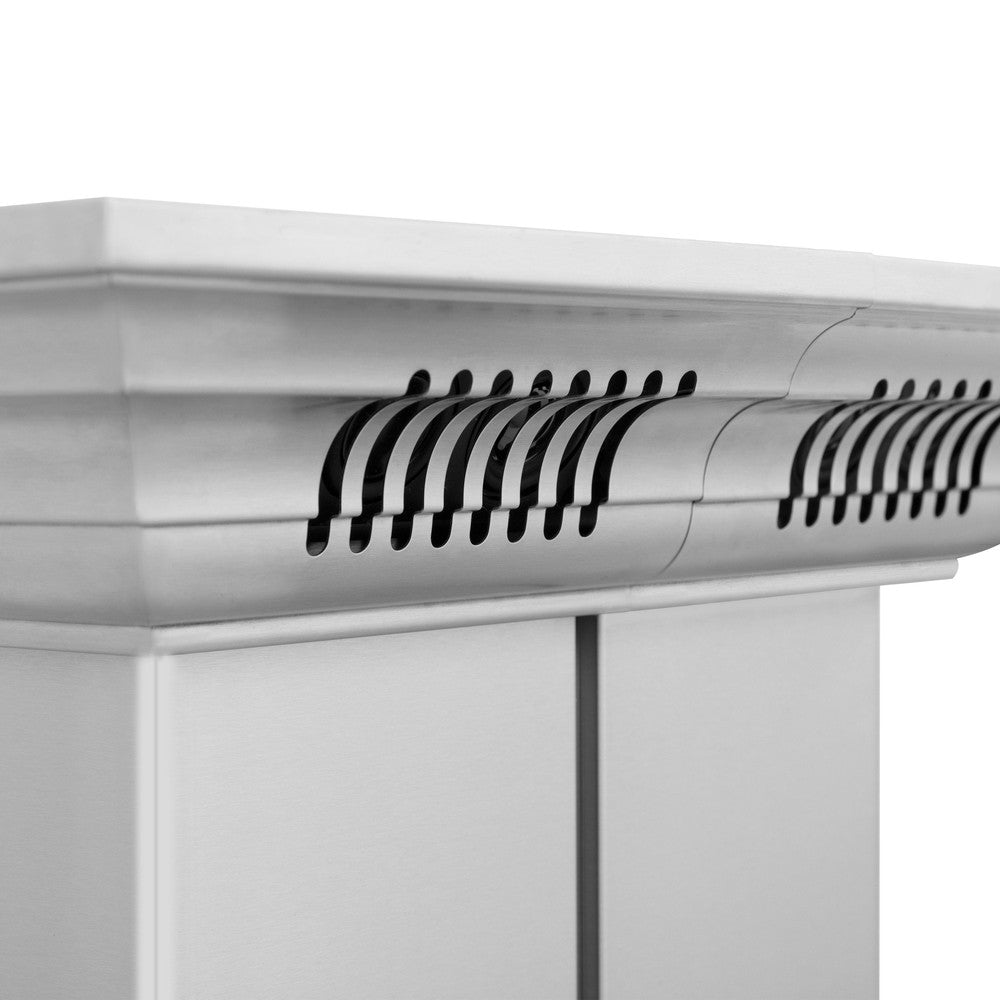 ZLINE Island Mount Range Hood in Stainless Steel with Built-in CrownSound Bluetooth Speakers (GL9iCRN-BT)