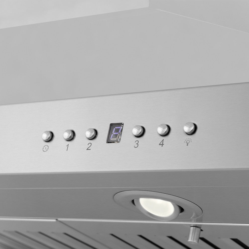 ZLINE Island Mount Range Hood in Stainless Steel with Built-in CrownSound Bluetooth Speakers (KL3iCRN-BT)