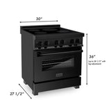 ZLINE 30 in. 4.0 cu. ft. Induction Range with a 4 Element Stove and Electric Oven in Black Stainless Steel (RAIND-BS-30)