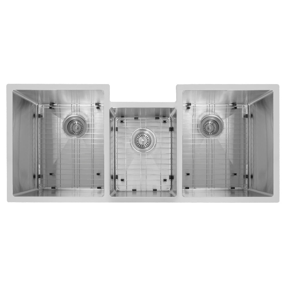 ZLINE Breckenridge 45 in. Undermount Triple Bowl Stainless Steel Kitchen Sink with Bottom Grid and Accessories (SLT-45)