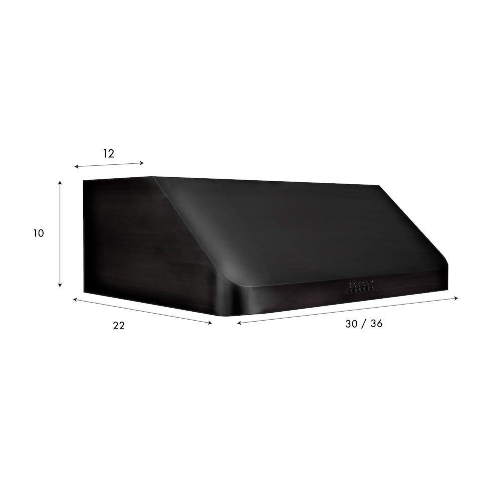 ZLINE 36 in. 600 CFM Ducted Under Cabinet Range Hood in Black Stainless Steel (BS623-36)