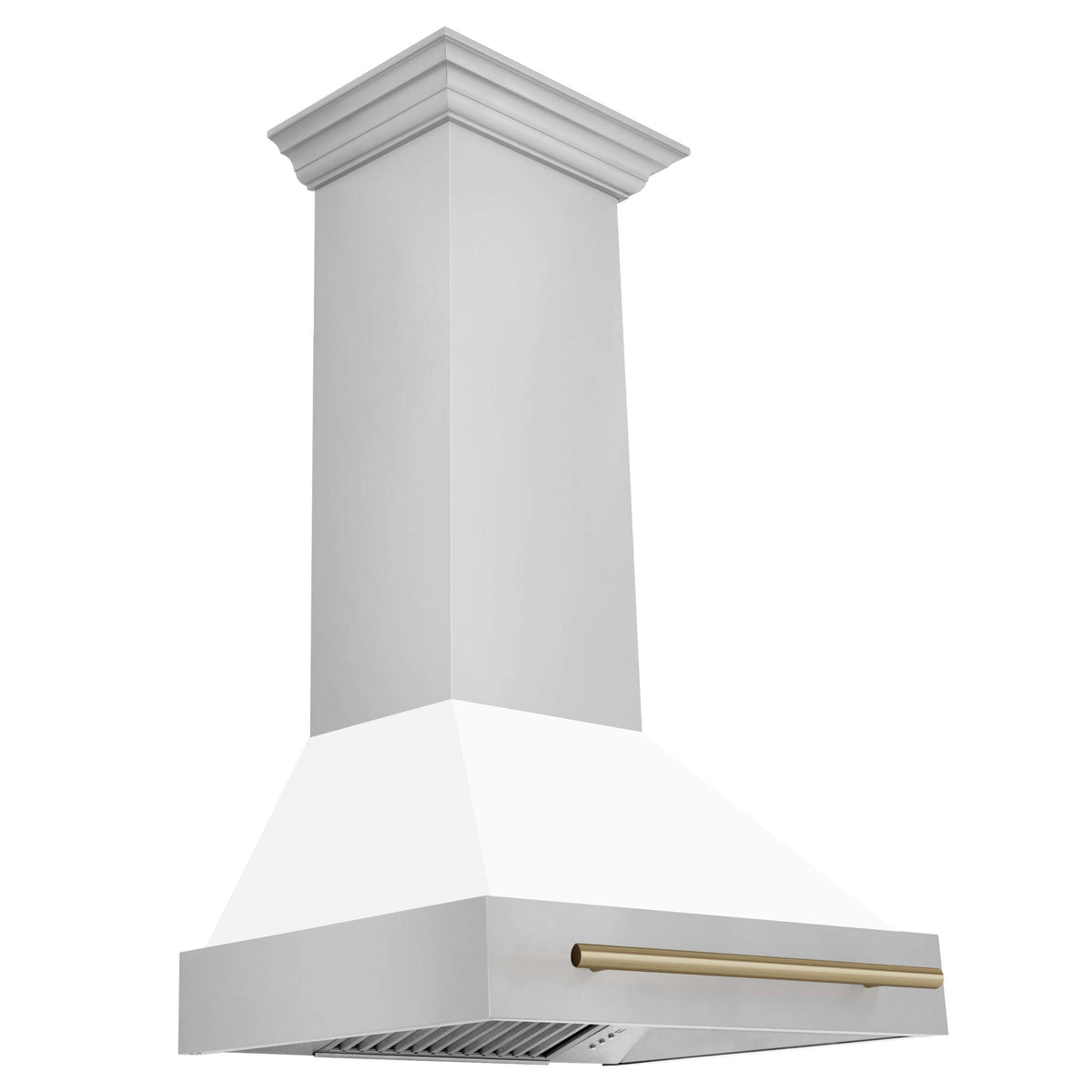 ZLINE Autograph Edition 30 in. Stainless Steel Range Hood with White Matte Shell and Accents (8654STZ-WM30)-Range Hoods-8654STZ-WM30-CB ZLINE Kitchen and Bath