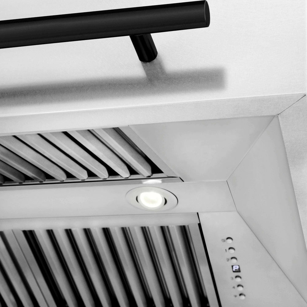 ZLINE Autograph Edition 36 in. Fingerprint Resistant Stainless Steel Range Hood with White Matte Shell and Handle (8654SNZ-WM36)