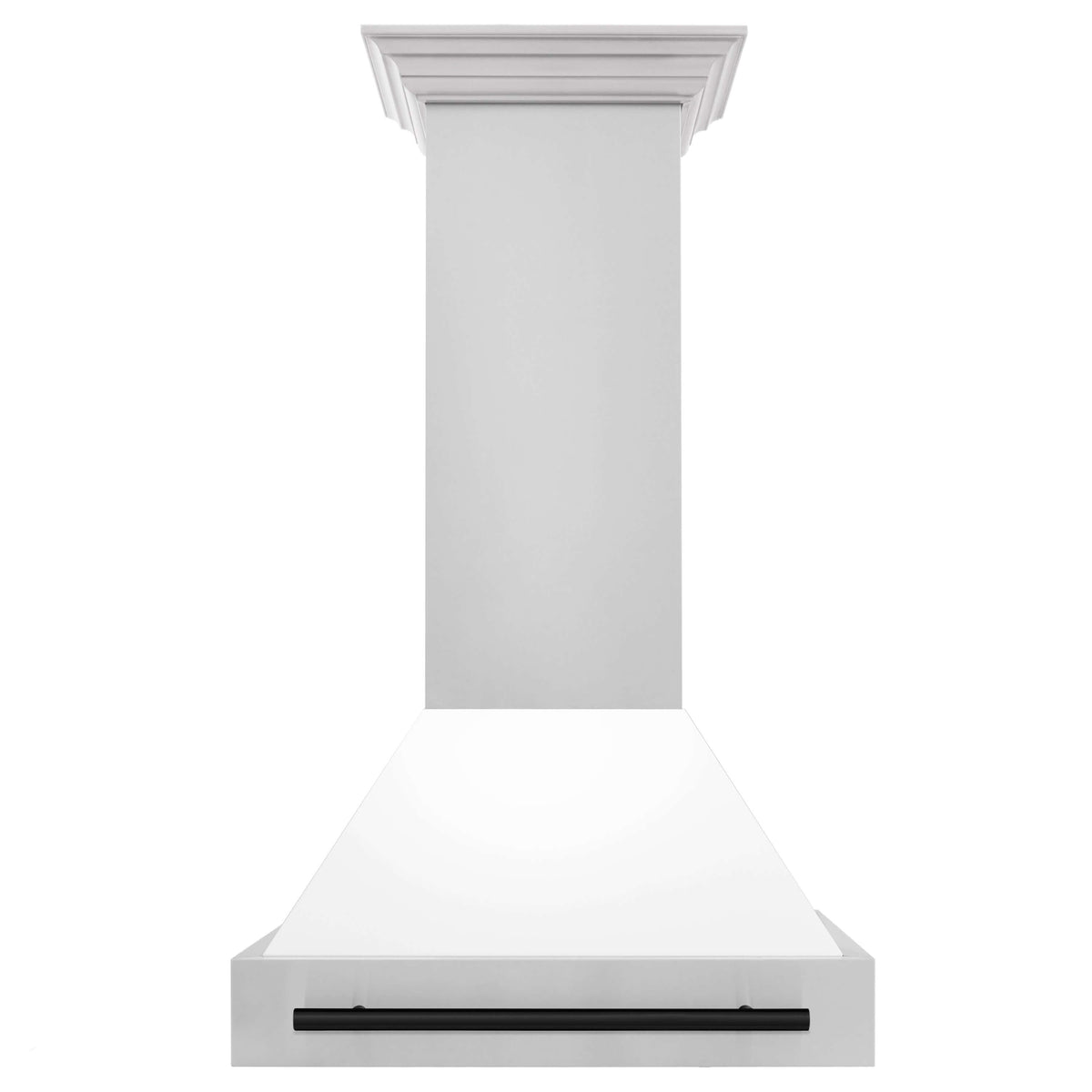 ZLINE Autograph Edition 30 in. Stainless Steel Range Hood with White Matte Shell and Accents (8654STZ-WM30)