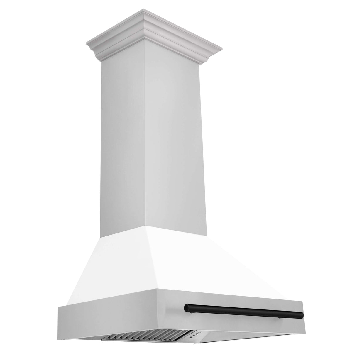 ZLINE Autograph Edition 30 in. Stainless Steel Range Hood with White Matte Shell and Accents (8654STZ-WM30)-Range Hoods-8654STZ-WM30-MB ZLINE Kitchen and Bath