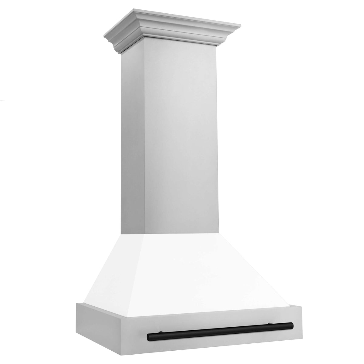 ZLINE Autograph Edition 30 in. Stainless Steel Range Hood with White Matte Shell and Accents (8654STZ-WM30)