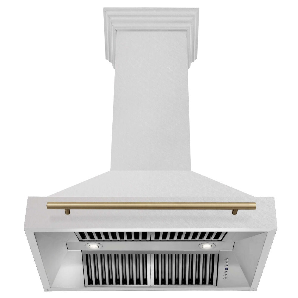 ZLINE Autograph Edition 36 in. Fingerprint Resistant Stainless Steel Range Hood with Stainless Steel Shell and Handle (8654SNZ-36)