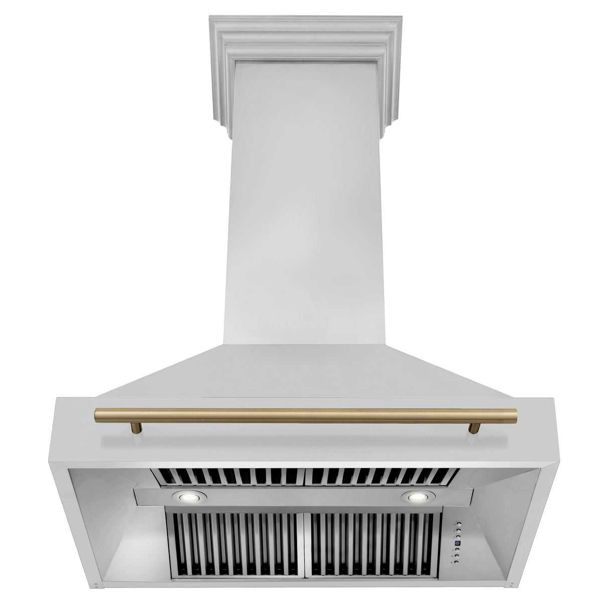 ZLINE 36 in. Autograph Edition Kitchen Package with Stainless Steel Dual Fuel Range, Range Hood, Dishwasher and Refrigeration Including External Water Dispenser with Champagne Bronze Accents (4AKPR-RARHDWM36-CB)