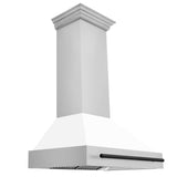 ZLINE Autograph Edition 36 in. Stainless Steel Range Hood with White Matte Shell and Accents (8654STZ-WM36)-Range Hoods-8654STZ-WM36-MB ZLINE Kitchen and Bath