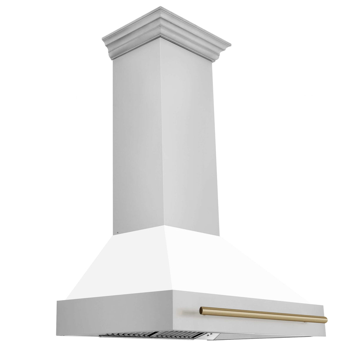 ZLINE Autograph Edition 36 in. Stainless Steel Range Hood with White Matte Shell and Accents (8654STZ-WM36)-Range Hoods-8654STZ-WM36-CB ZLINE Kitchen and Bath