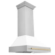 ZLINE Autograph Edition 36 in. Stainless Steel Range Hood with White Matte Shell and Accents (8654STZ-WM36)-Range Hoods-8654STZ-WM36-G ZLINE Kitchen and Bath