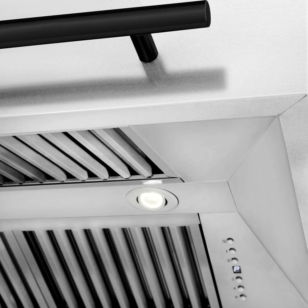 ZLINE Autograph Edition 30 in. Fingerprint Resistant Stainless Steel Range Hood with White Matte Shell and Handle (8654SNZ-WM30)