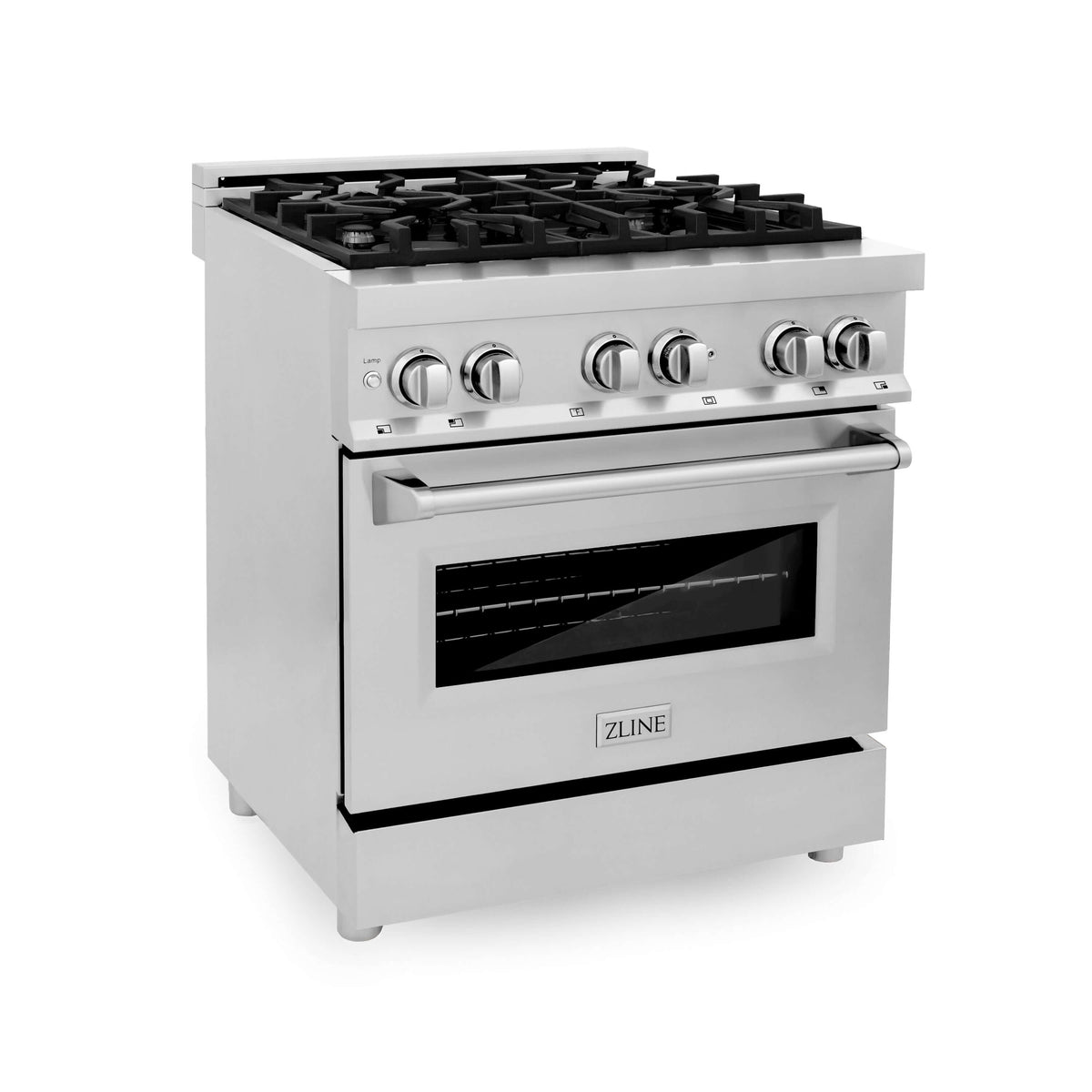 ZLINE 30 in. Kitchen Package Stainless Steel Dual Fuel Range and Over-the-Range Microwave with Traditional Handle (2KP-RAOTRH30)