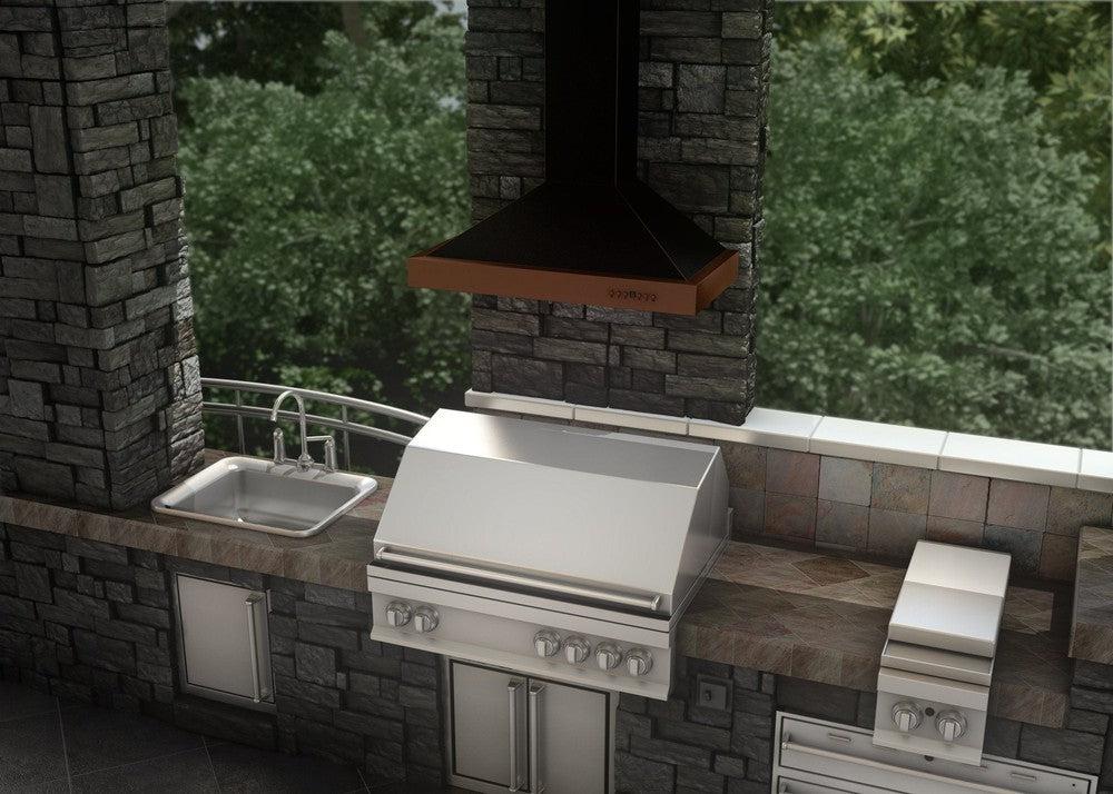 ZLINE Designer Series Wall Mount Range Hood in Oil-Rubbed Bronze with Copper Accents (KB2-BCXXX)
