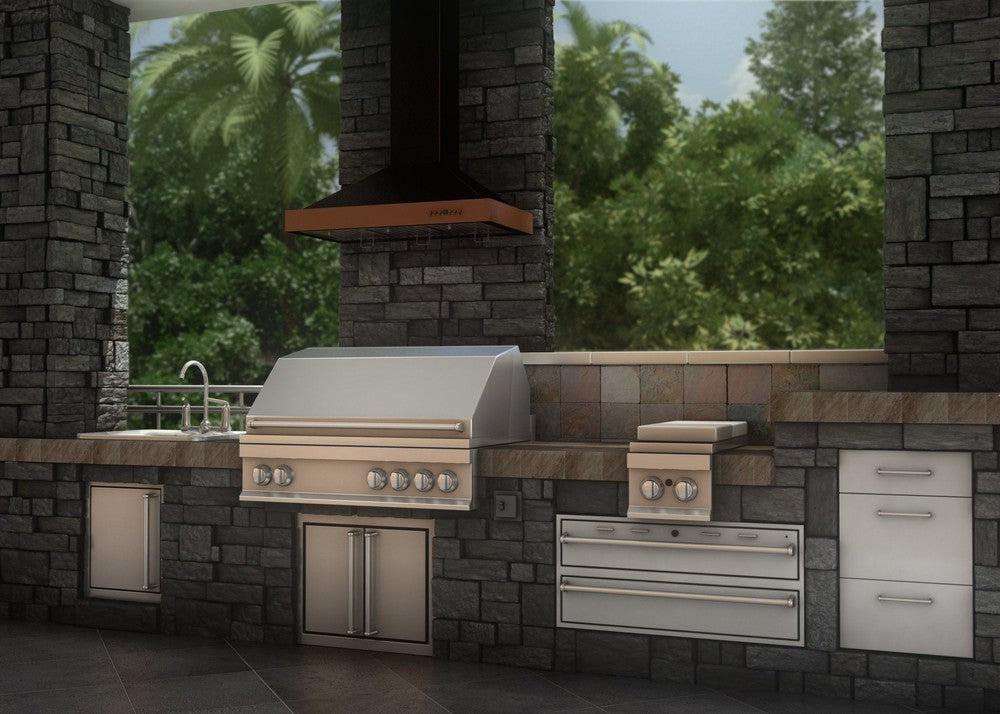 ZLINE Designer Series Wall Mount Range Hood in Oil-Rubbed Bronze with Copper Accents (KB2-BCXXX)