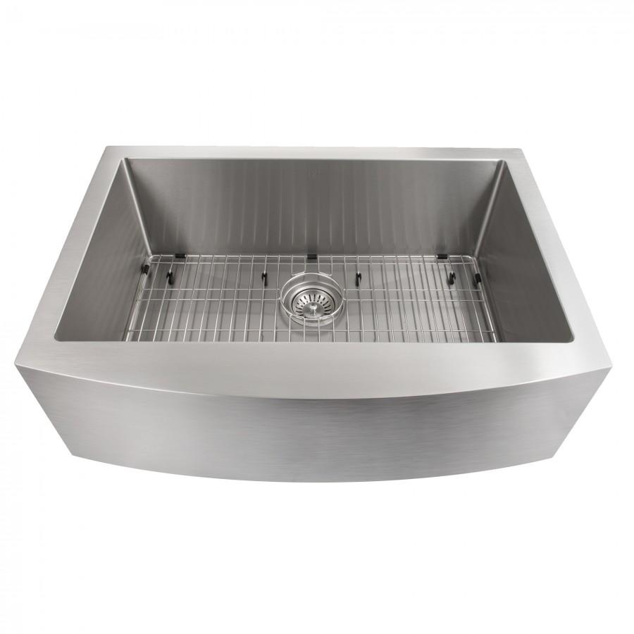ZLINE 30 in. Zermatt Farmhouse Apron Mount Single Bowl Kitchen Sink with Bottom Grid (SAS-30)