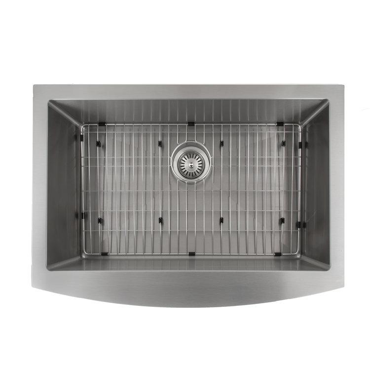 ZLINE 30 in. Zermatt Farmhouse Apron Mount Single Bowl Kitchen Sink with Bottom Grid (SAS-30)