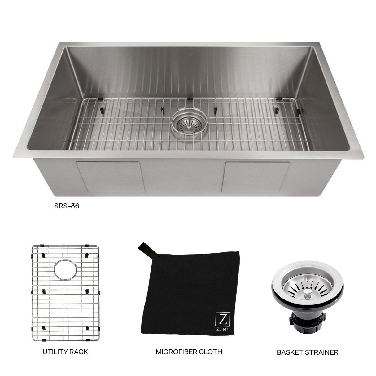 ZLINE 36 in. Meribel Undermount Kitchen Sink with Bottom Grid (SRS-36)