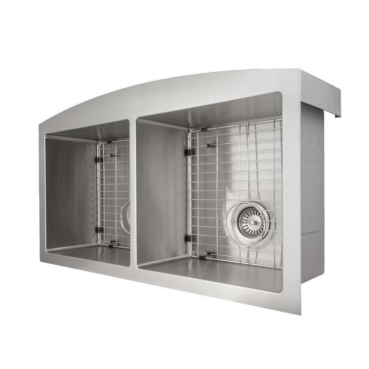 ZLINE 36 in. Niseko Farmhouse Apron Mount Double Bowl Kitchen Sink with Bottom Grid (SA50D-36)