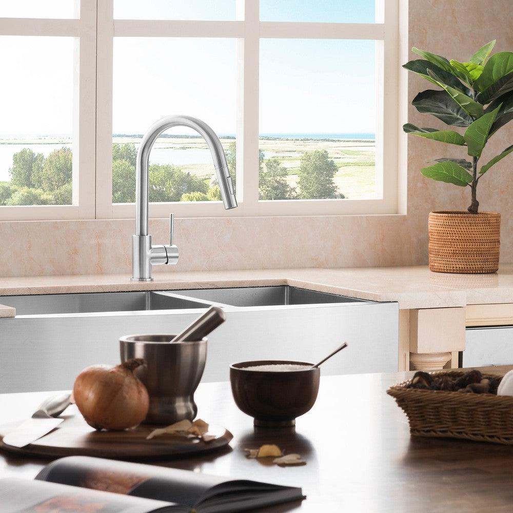 ZLINE 36 in. Courchevel Farmhouse Apron Mount Double Bowl Kitchen Sink with Bottom Grid (SA60D-36)