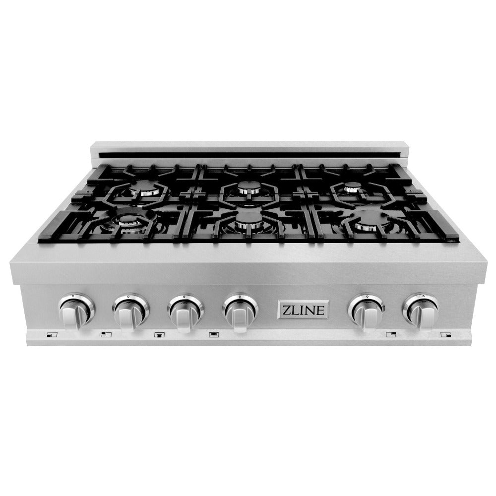 ZLINE 36 in. Legacy Gas Rangetop with 6 Burners and Porcelain Cooktop in DuraSnow® Stainless Steel (RTS-36)
