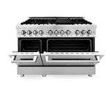 ZLINE 48 in. Kitchen Package with Stainless Steel Dual Fuel Range, Range Hood, Microwave Drawer and Dishwasher (4KP-RARH48-MWDW)