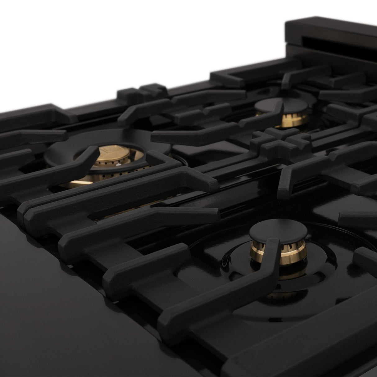 ZLINE Autograph Edition 30 in. 4.0 cu. ft. Legacy Dual Fuel Range with 4 Burner Gas Cooktop and Electric Convection Oven in Black Stainless Steel and Champagne Bronze Accents (RABZ-30-CB)