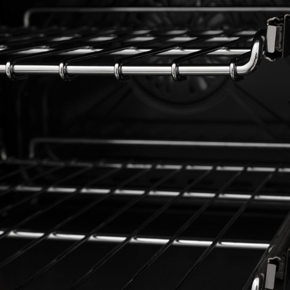 ZLINE Autograph Edition 30 in. 4.0 cu. ft. Legacy Dual Fuel Range with 4 Burner Gas Cooktop and Electric Convection Oven in DuraSnow® Stainless Steel with White Matte Door and Polished Gold Accents (RASZ-WM-30-G)