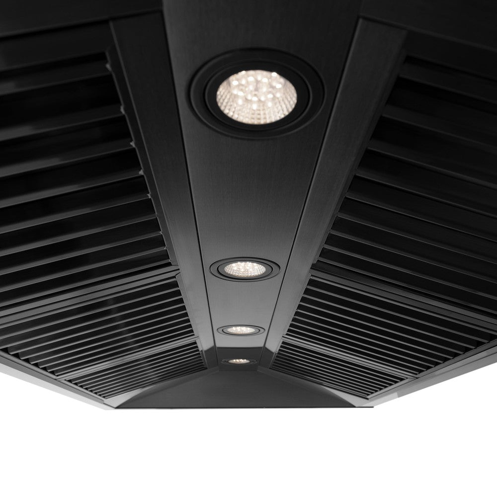 ZLINE Autograph Edition 48 in. Kitchen Package with Black Stainless Steel Dual Fuel Range and Range Hood with Champagne Bronze Accents (2AKP-RABRH48-CB)